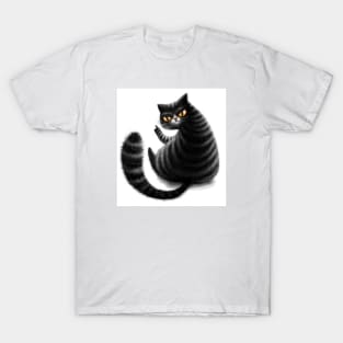 middle finger black cat T-Shirt